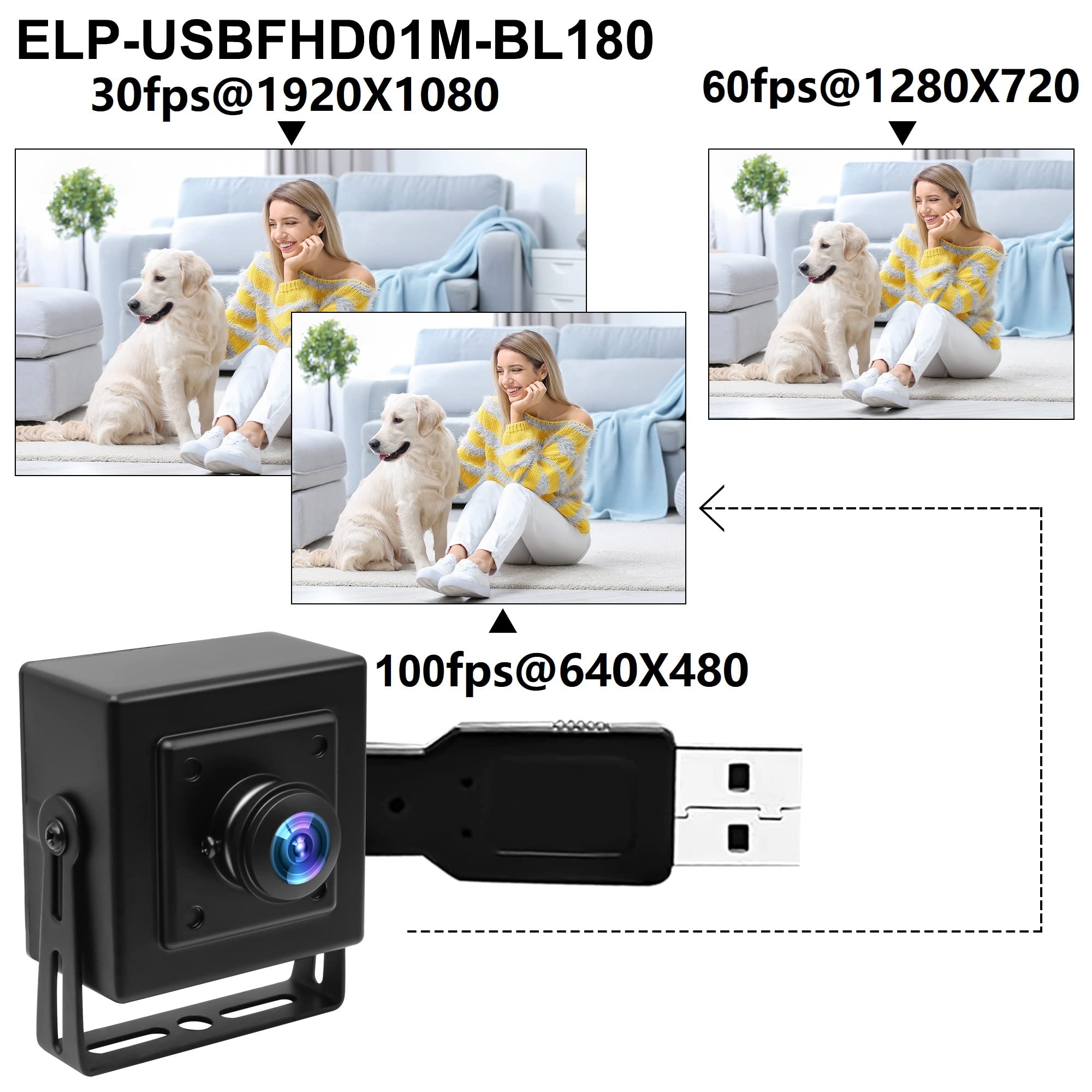 ELP 1600万画素 Webカメラ 広角 小型 USBカメラ180度魚眼 4K Amazon.co.jp: ELP 180度 魚眼レンズ 広角USBカメラ 1080P ミニ